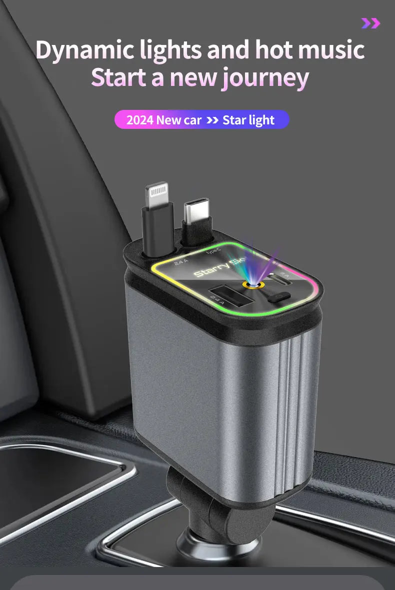 4-in-1 Autoladegerät mit Sternenlicht-Projektor