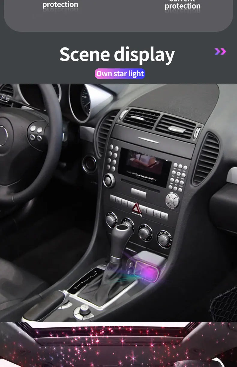 4-in-1 Autoladegerät mit Sternenlicht-Projektor